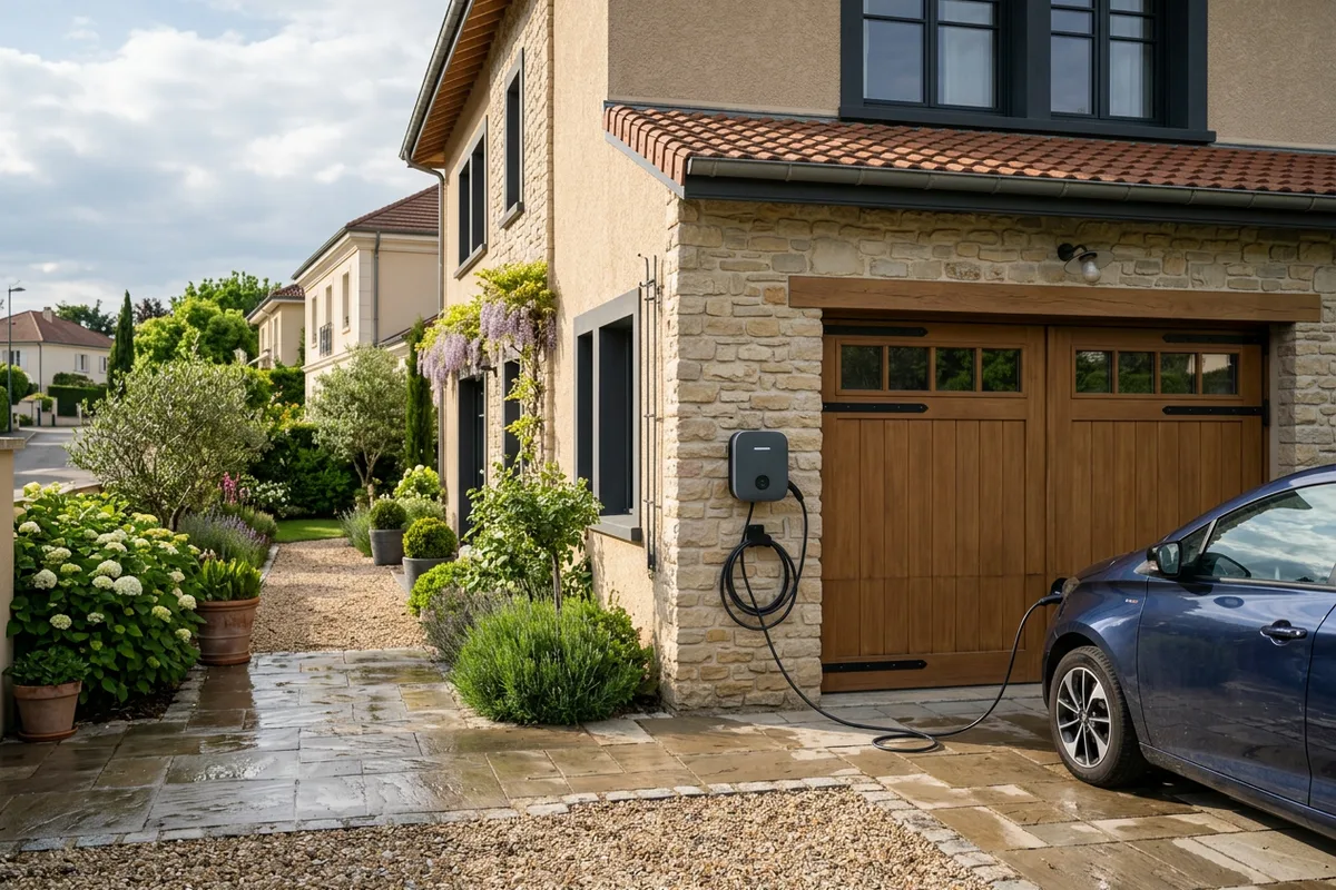 Résultat final après l'installation d'une borne de recharge dans la Charente-Maritime